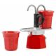 4. Bialetti Mini Express coffee maker red 2tz + 2 cups