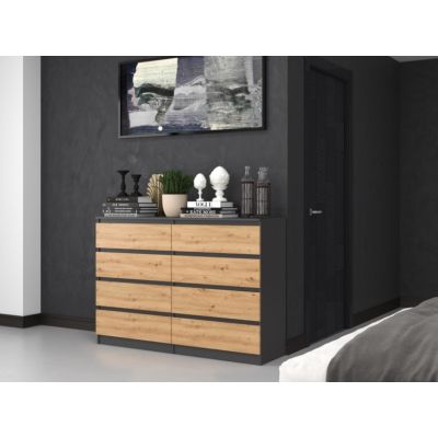 Chest of drawers M8 140 138x40xH97 anthracite/artisan