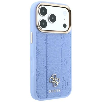 3. Guess Stripe Peony 4G Logo MagSafe Case for iPhone 18 Pro / 17 Pro - Light Blue