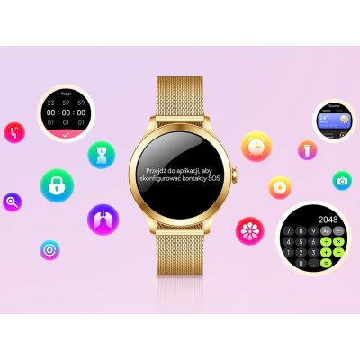 16. Smartwatch Gravity Rose Gold 2 Straps GT25-1 PRO