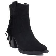 Women's insulated cowboy boots with fringes, black M.Daszyński MR2520-1