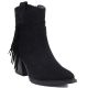 Women's insulated cowboy boots with fringes, black M.Daszyński MR2520-1