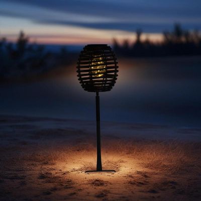 21. PROGARDEN BLACK RATTAN SOLAR BALL LAMP