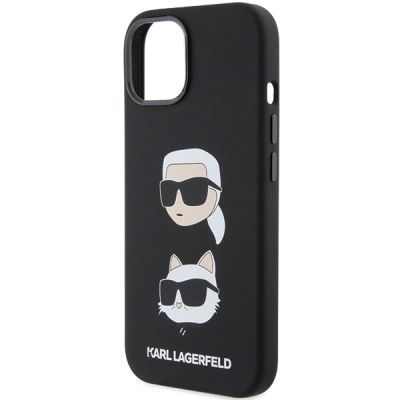 6. Karl Lagerfeld Silicone Karl&Choupette Head case for iPhone 15 Plus / 14 Plus - black