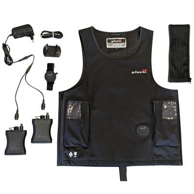 25. GLOVII WATERPROOF, HEATED DIVING VEST, INCLUDING TWO BATTERIES AND GMV2L REMOTE CONTROL