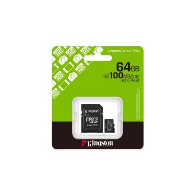 5. KINGSTON microSDXC 64GB Canvas Select Plus 3 + ADP
