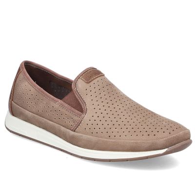 Men's leather openwork moccasins brown Rieker 11955-64