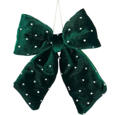 3. GREEN DECORATIVE BOW 15x17CM MICA
