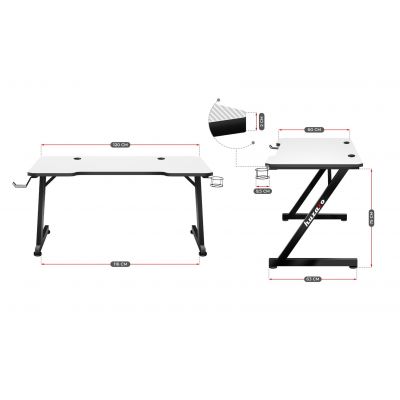 7. Huzaro Hero 2.5 White Gaming Desk