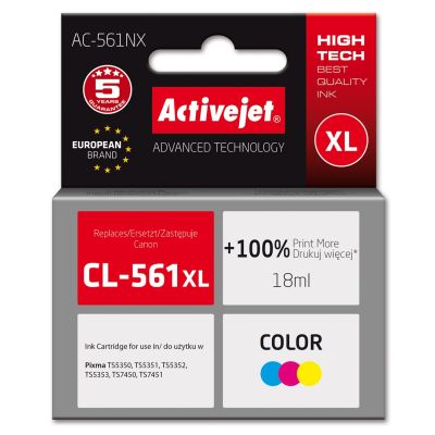 Activejet AC-561NX Ink (replaces Canon CL-561XL; Supreme; 18 ml; color: Cyan, Magenta, Yellow)