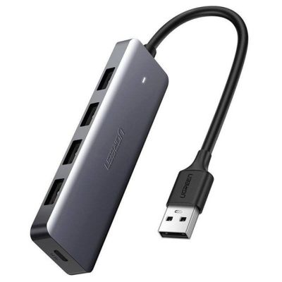 Ugreen Hub Adapter 4in1 USB to 4x USB 3.0+micro USB (gray)