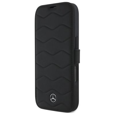 2. Mercedes MB Waves Leather Case for iPhone 16 Pro Max - Black