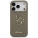 3. Guess Silicone Big 4G Script Case for iPhone 17 Pro Max - Brown