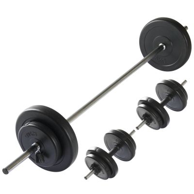 VIRTUFIT ADJUSTABLE BARBELL SET - DUMBBELL SET - 30.5 KG - BLACK
