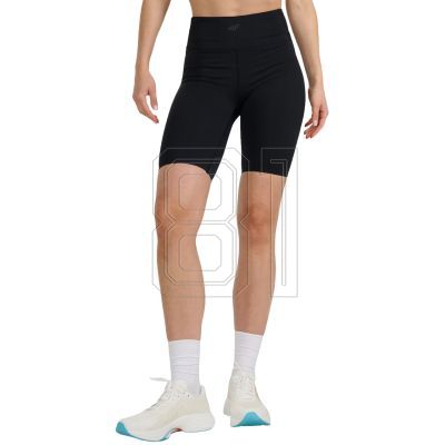 Women's short leggings 4F FNK F048 deep black 4FWAW25TFSTF048 20S