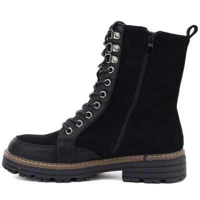 3. Women's suede ankle boots, black, M.Daszyński SA259-4