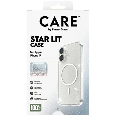 5. CARE by PanzerGlass Flagship Urban Explorer Case w. White MagSafe for iPhone 17 - Clear Glitter