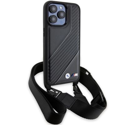 3. BMW M Edition Carbon Stripe & Strap case for iPhone 15 Pro Max - black