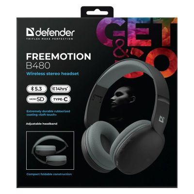 10. Defender Bluetooth Freemotion Over-Ear Headphones B480 Black 63480