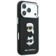 5. Karl Lagerfeld Saffiano Karl&Choupette Heads Pins Strap Logo Case for iPhone 18 Pro / 17 Pro - Black