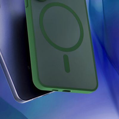 24. 3mk Smoke MagCase for Samsung Galaxy S25 - Green-Translucent