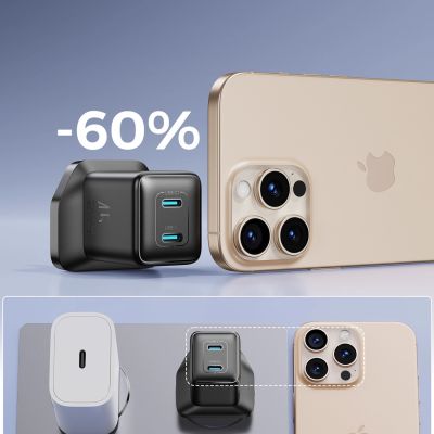 4. Joyroom JR-TCG17 45W 2 x USB-C wall charger (UK plug) - black