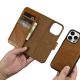 11. iCarer Oil Wax Wallet Case 2in1 Cover iPhone 14 Pro Anti-RFID Leather Flip Case Brown (WMI14220722-TN)