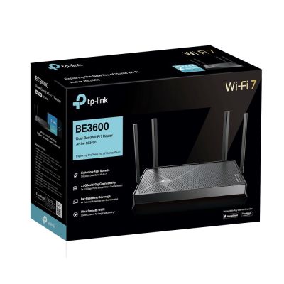 4. TP-Link Archer BE3600 Wireless Router 2.5 Gigabit Ethernet Dual-band (2.4 GHz/5 GHz) Black