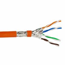 Helos high quality laying cable, Cat.7 raw cable, S/FTP, PiMF, LSZH, orange, 500m drum