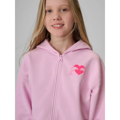 5. Girls' loose sweatshirt with hood 4F 4FJRSS26TSWSF2936-56S
