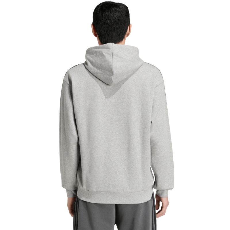 2. Men's adidas Essentials 3-Stripes French Terry Hoodie Gray KY4202