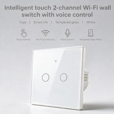 11. QOLTEC LIGHT ON/OFF SWITCH | TOUCH 2-CHANNEL | WI-FI | TIMER | TUYA | WHITE