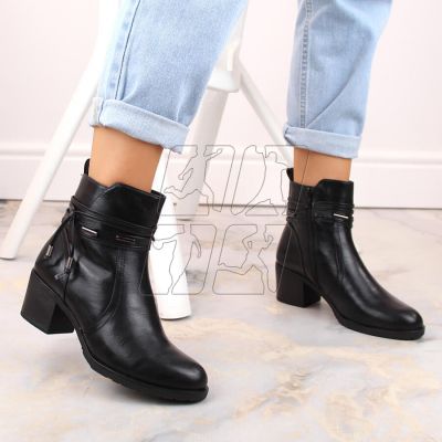 3. Insulated high-heeled ankle boots with decoration Jezzi W JEZ415A, black