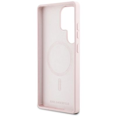 7. Karl Lagerfeld Silicone Graffiti Ikonik Printed Logo MagSafe Case for Samsung Galaxy S25 Ultra - Pink