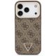 3. Guess 4G PU Triangle Logo & Stand Camera MagSafe Case for iPhone 18 Pro / 17 Pro – brown