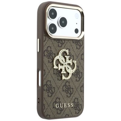4. Guess 4G & Big Strass Logo Case for iPhone 17 Pro Max / 18 Pro Max - Brown