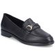 Women's leather moccasin shoes black Rieker 46262-01