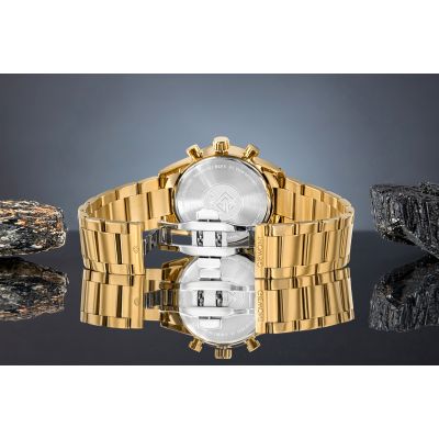 7. Men's Watch Giewont Chronograph Sapphire Gold Black GW9140-B4