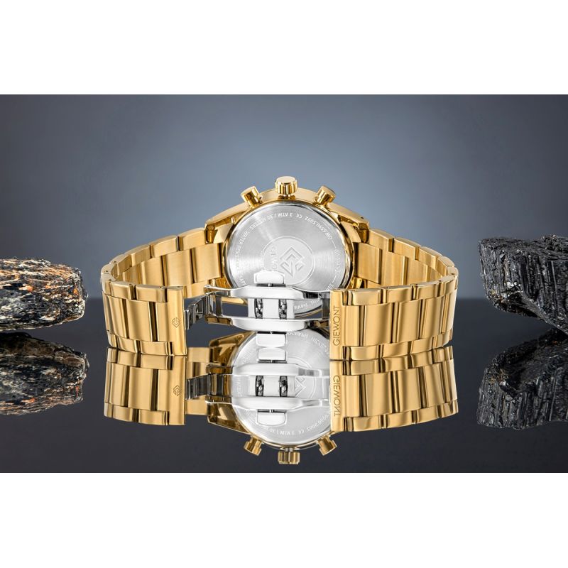 7. Men's Watch Giewont Chronograph Sapphire Gold Black GW9140-B4