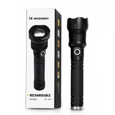 6. Wozinsky WLT-20W tactical flashlight 20 W 2000 lm CREE diodes IP65 with adjustable beam - black