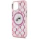 6. Karl Lagerfeld IML Monogram Karl & Choupette Head MagSafe iPhone 15 Case - Pink