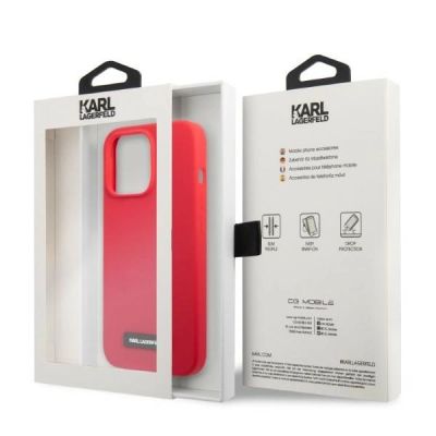 8. Karl Lagerfeld KLHCP13LSLMP1R iPhone 13 Pro / 13 6.1" hardcase red/red Silicone Plaque