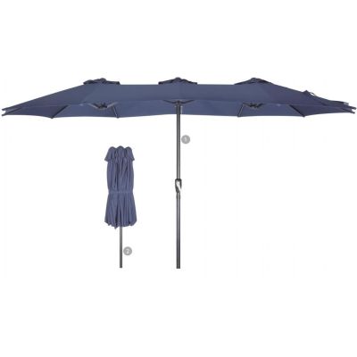 13. GARDEN UMBRELLA XXXL 2.7x4.6M GRAY SASKA GARDEN