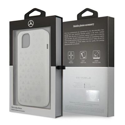 8. Mercedes Silver Stars Pattern Case for iPhone 13 mini - White