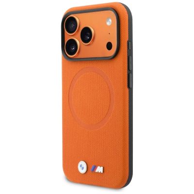 2. BMW M FW Metal Logo MagSafe Case for iPhone 17 Pro - Orange