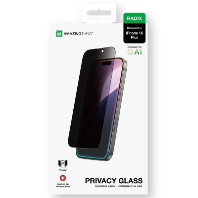 11. AmazingThing Radix Privacy Glass Privacy Tempered Glass for iPhone 16 Plus