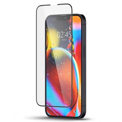 5. Spigen Glass FC Tempered Glass for iPhone 13 / 13 Pro / 14 / 16e / 17e - Black