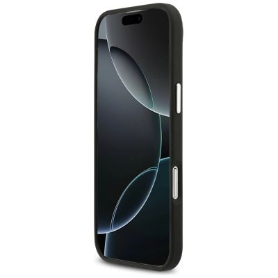 5. Karl Lagerfeld FW Grained Karl & Choupette Heads Pins & Logo iPhone Air Case - Black