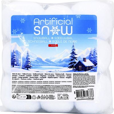 5. ARTIFICIAL SNOW BALLS FOR DECORATION 6CM 9 PCS
