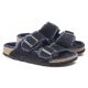 Birkenstock Arizona VL Shearling Midnight Suede Leather Insulated Flip-Flops Wide Regular (1020592)